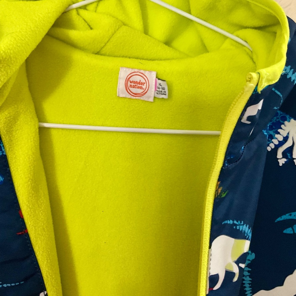 Wonder Nation Boys' Dino Print Rain Jacket with Hood NWOT - Picture 3 of 6